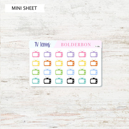 TV ICONS || Planner Stickers, Televison, Movie, TV Show, Functional