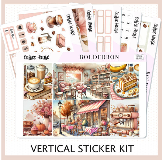 COFFEE HOUSE || 7x9 Vertical Planner Sticker Kit