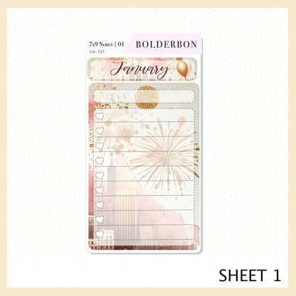 JANUARY 7x9 Notes Kit || Planner Sticker Kit for Erin Condren Dashboard