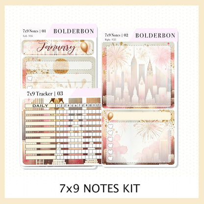 JANUARY 7x9 Notes Kit || Planner Sticker Kit for Erin Condren Dashboard