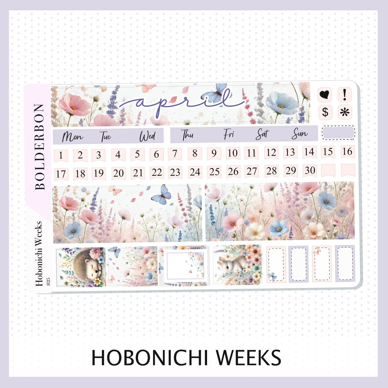 APRIL Hobonichi Weeks || Springtime Aesthetic Monthly Planner Stickers