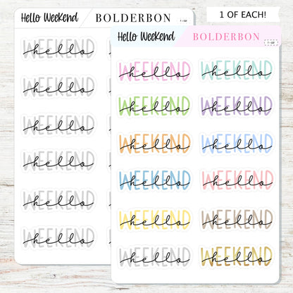 HELLO WEEKEND || Planner Stickers