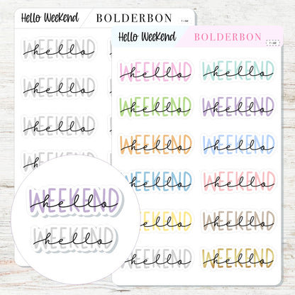 HELLO WEEKEND || Planner Stickers