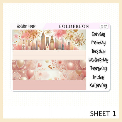 GOLDEN HOUR || A5 Daily Duo Planner Sticker Kit