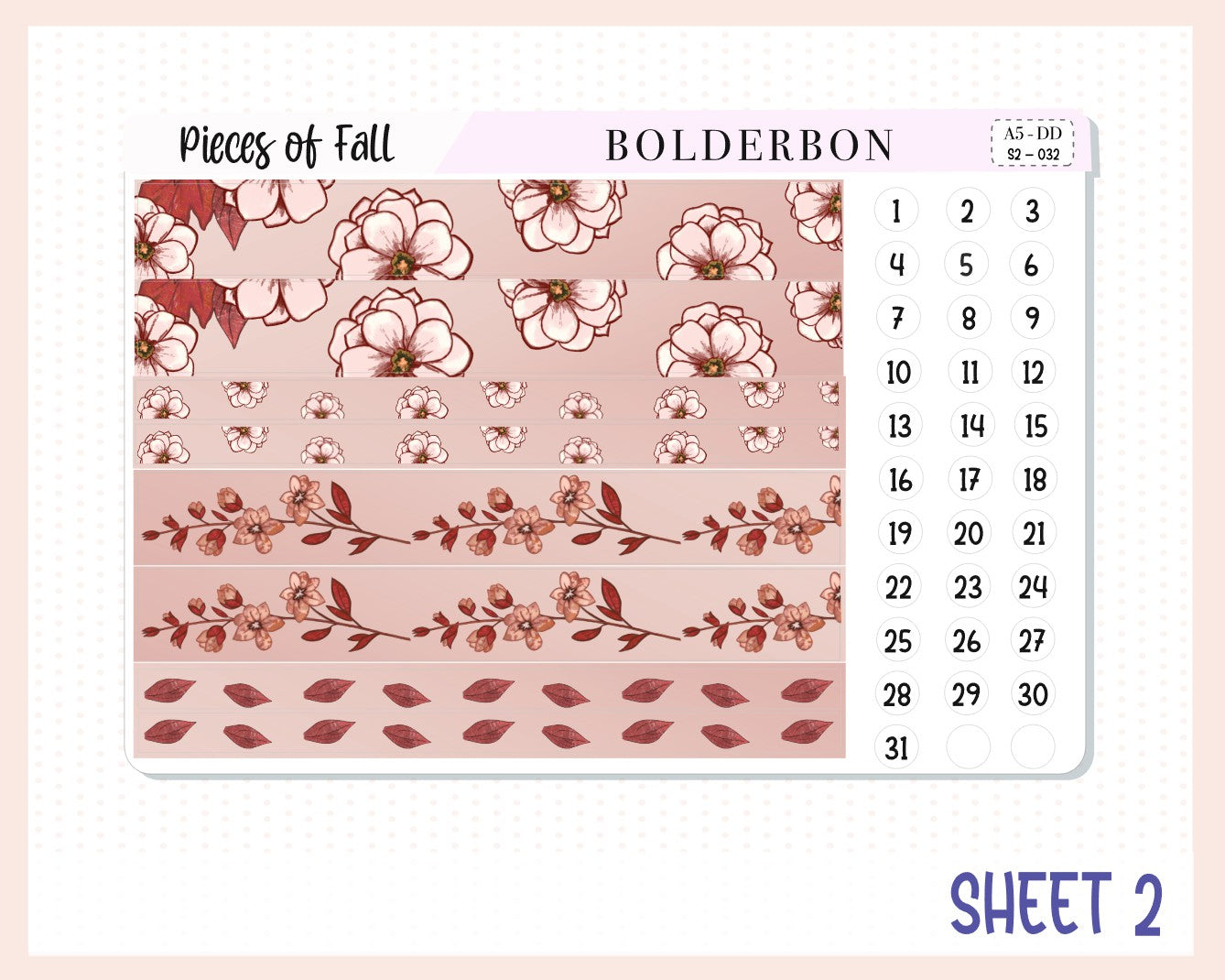 PIECES OF FALL || A5 Daily Duo Planner Sticker Kit