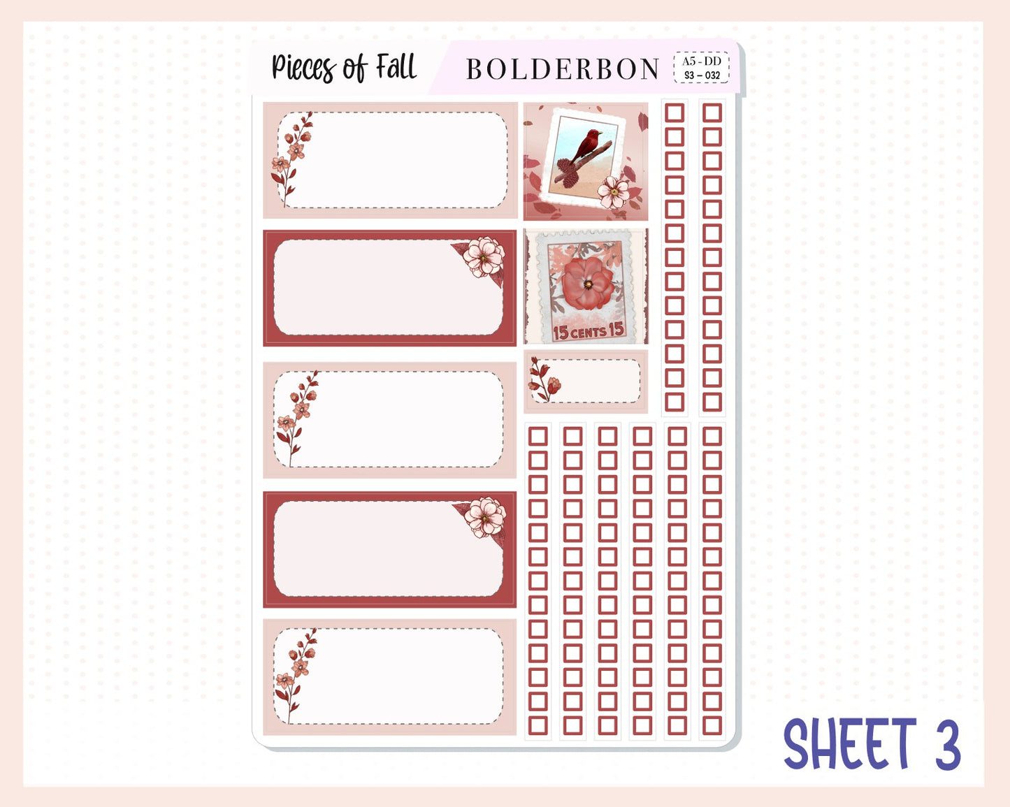 PIECES OF FALL || A5 Daily Duo Planner Sticker Kit