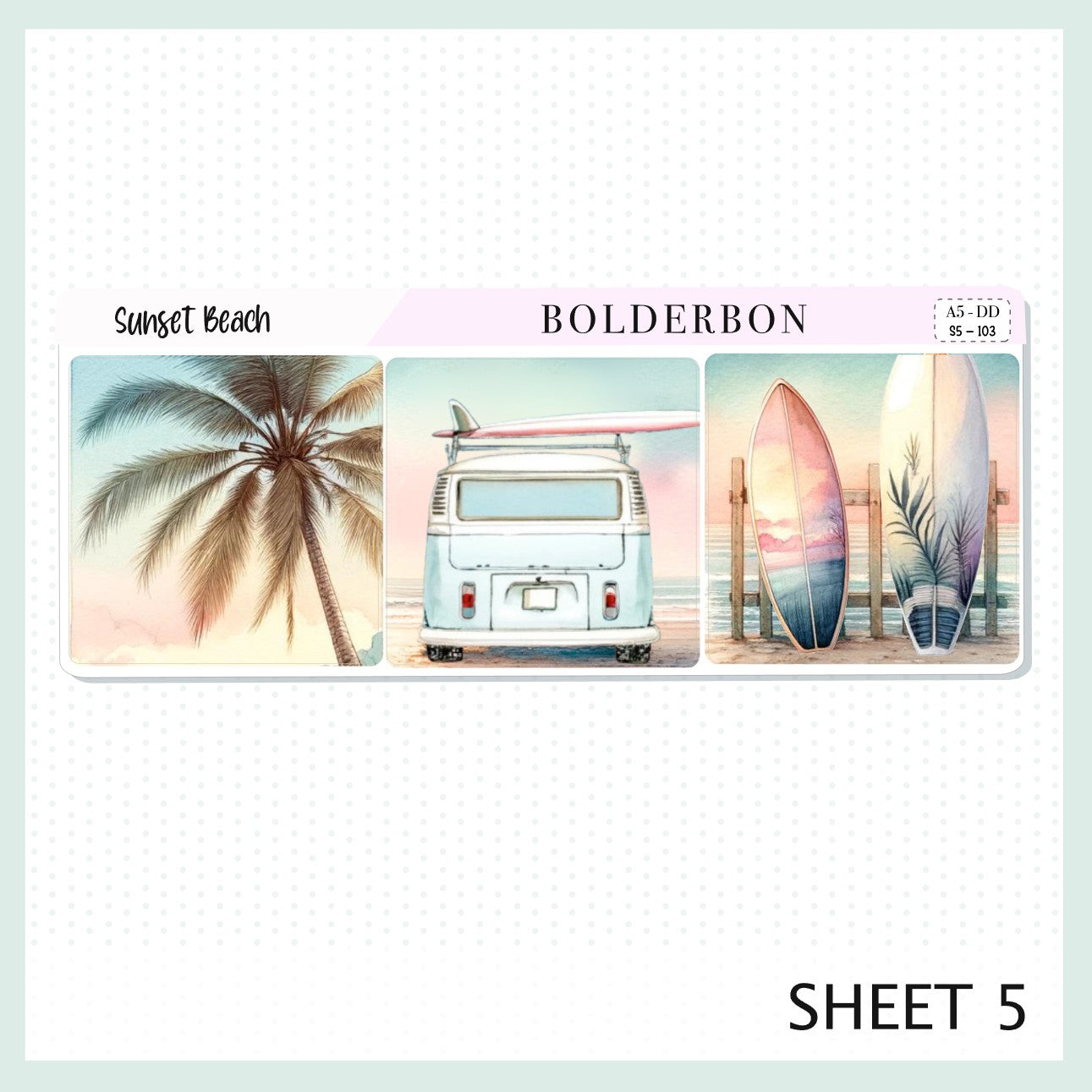 SUNSET BEACH || A5 Daily Duo Planner Sticker Kit