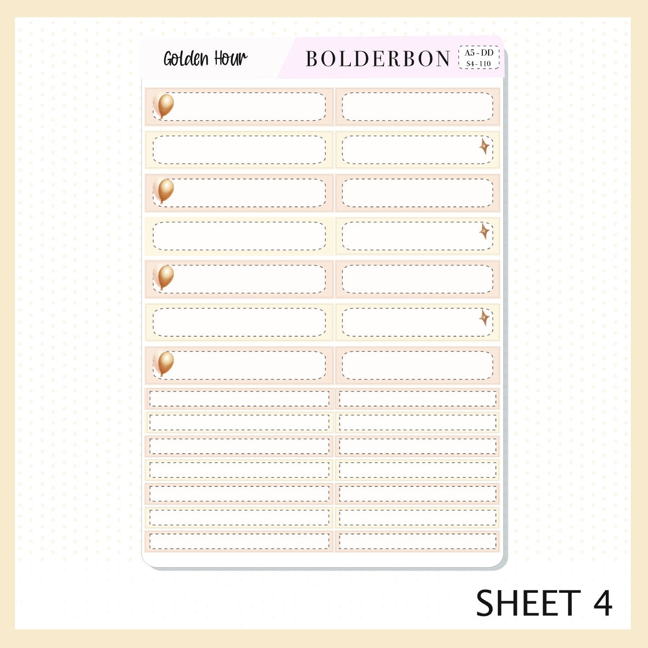 GOLDEN HOUR || A5 Daily Duo Planner Sticker Kit