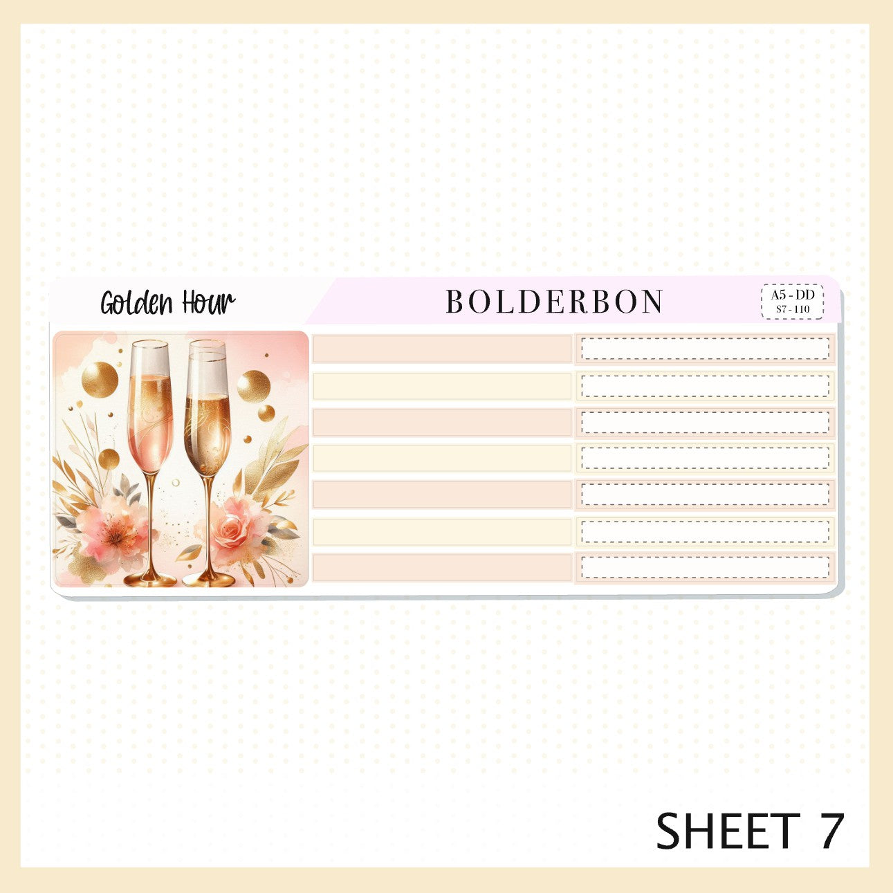 GOLDEN HOUR || A5 Daily Duo Planner Sticker Kit