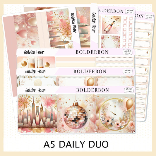 GOLDEN HOUR || A5 Daily Duo Planner Sticker Kit