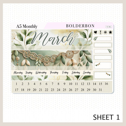 MARCH A5 MONTHLY KIT || Planner Stickers for Erin Condren