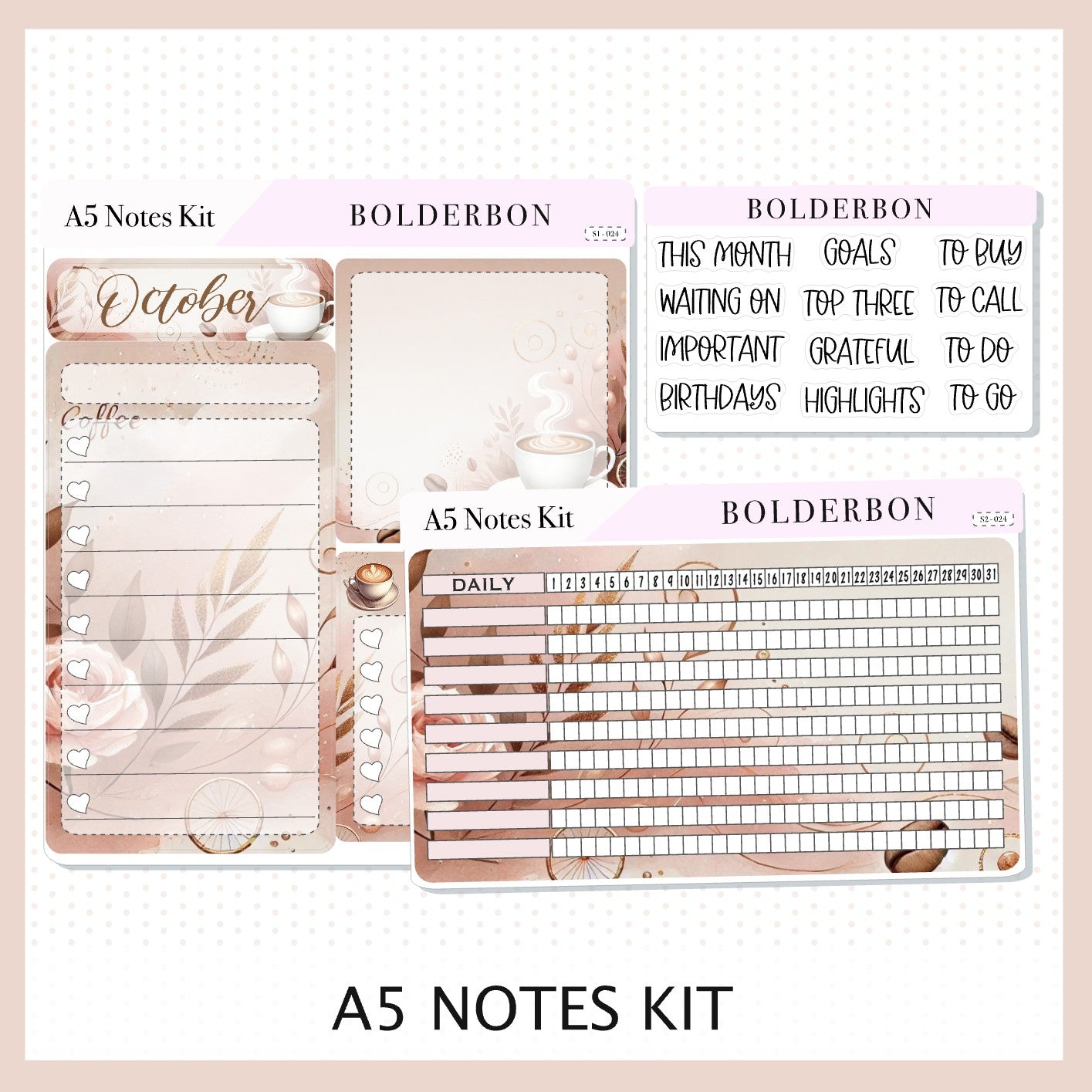 OCTOBER - A5 NOTES KIT || Compact Vertical, A5 Daily Duo, A5 Horizontal, Planner Stickers