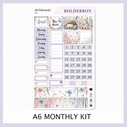 APRIL A6 Hobonichi || Spring Monthly Sticker Kit Planner Stickers