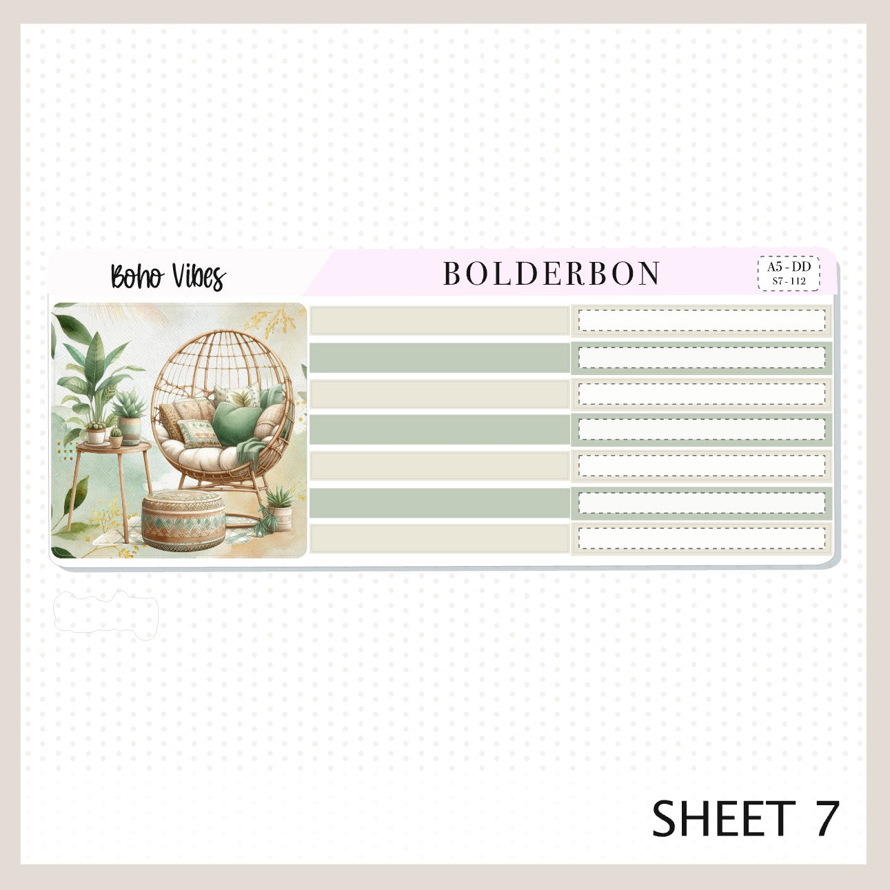 BOHO VIBES || A5 Daily Duo Planner Sticker Kit