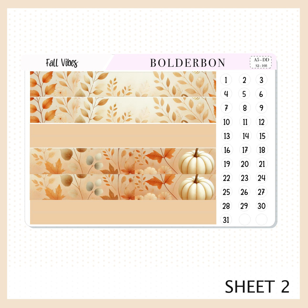 FALL VIBES || A5 Daily Duo Planner Sticker Kit