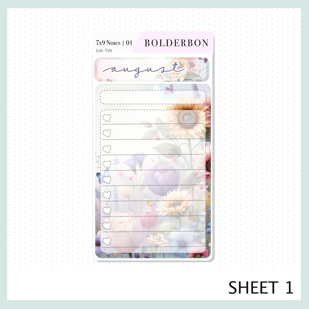 AUGUST 7x9 Notes Kit || Planner Sticker Kit for Erin Condren Dashboard