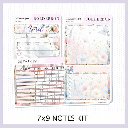 April 7x9 Notes Kit || Spring Dream, Planner Sticker Kit for Erin Condren Dashboard