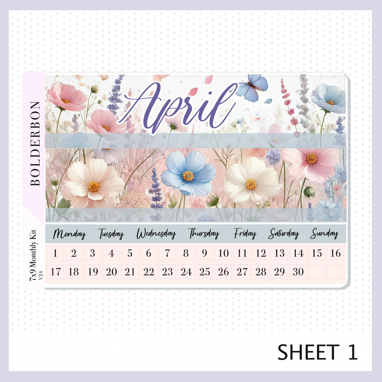 APRIL 7x9 Monthly Sticker Kit || Spring Dream