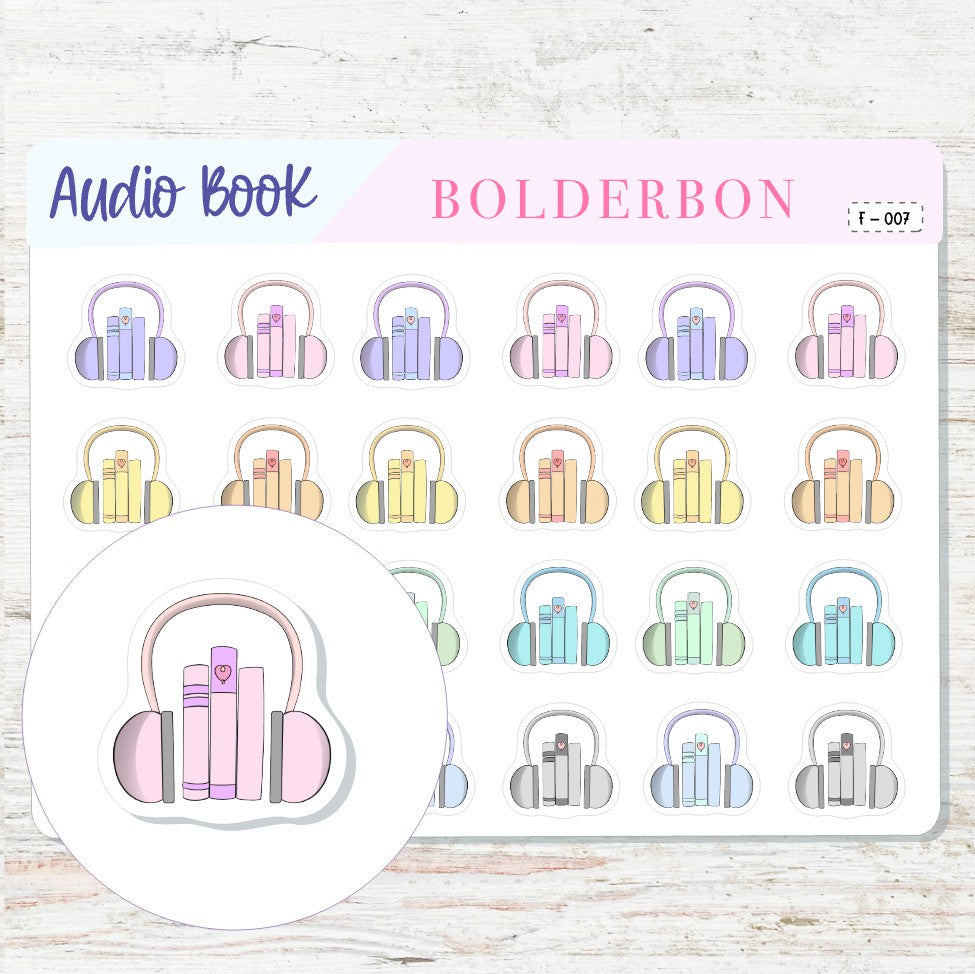 AUDIOBOOK Stickers || Icon Planner Stickers