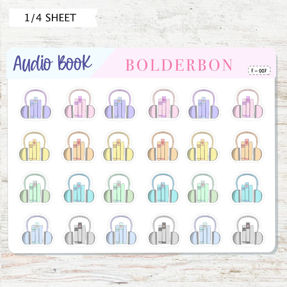 AUDIOBOOK Stickers || Icon Planner Stickers