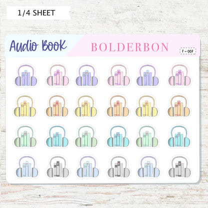 AUDIOBOOK Stickers || Icon Planner Stickers