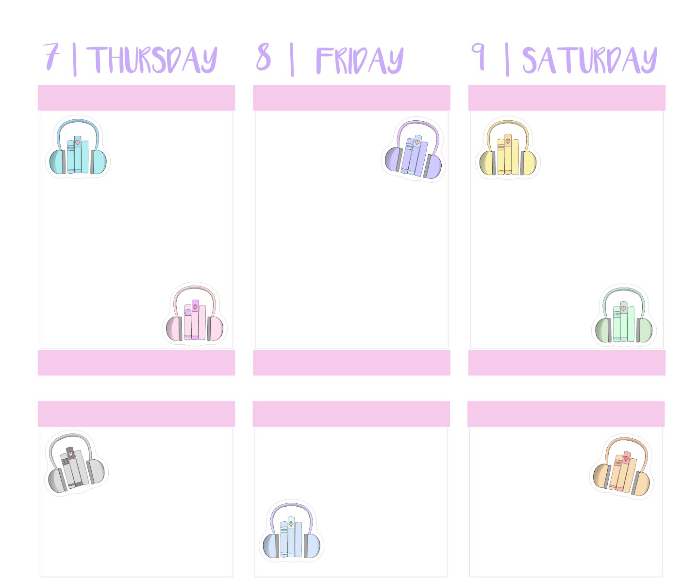 AUDIOBOOK Stickers || Icon Planner Stickers