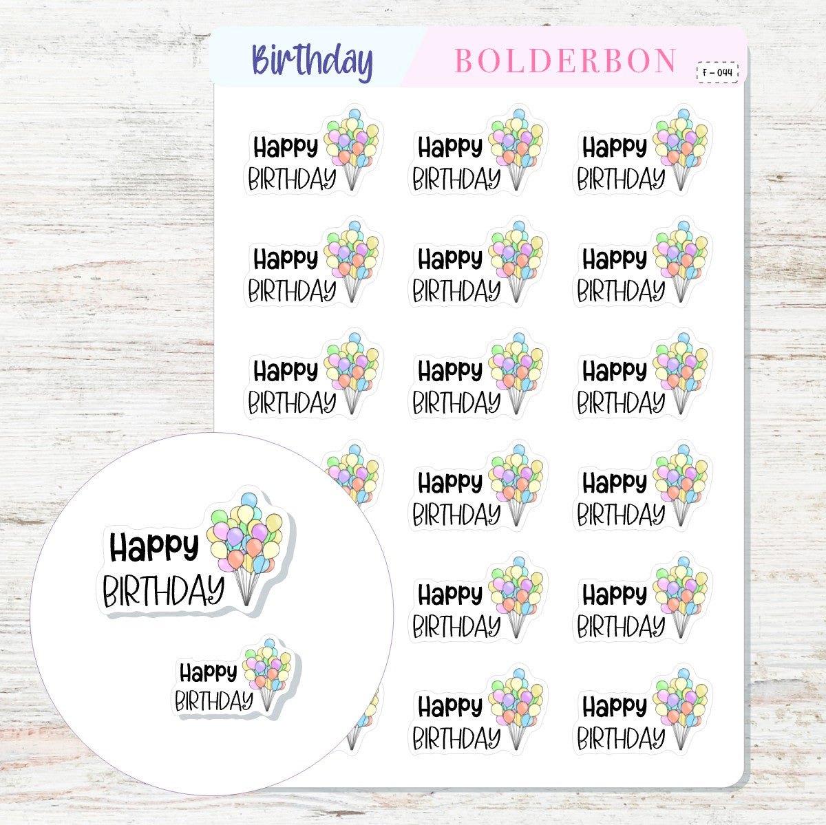 HAPPY BIRTHDAY BALLOON  || Planner Stickers