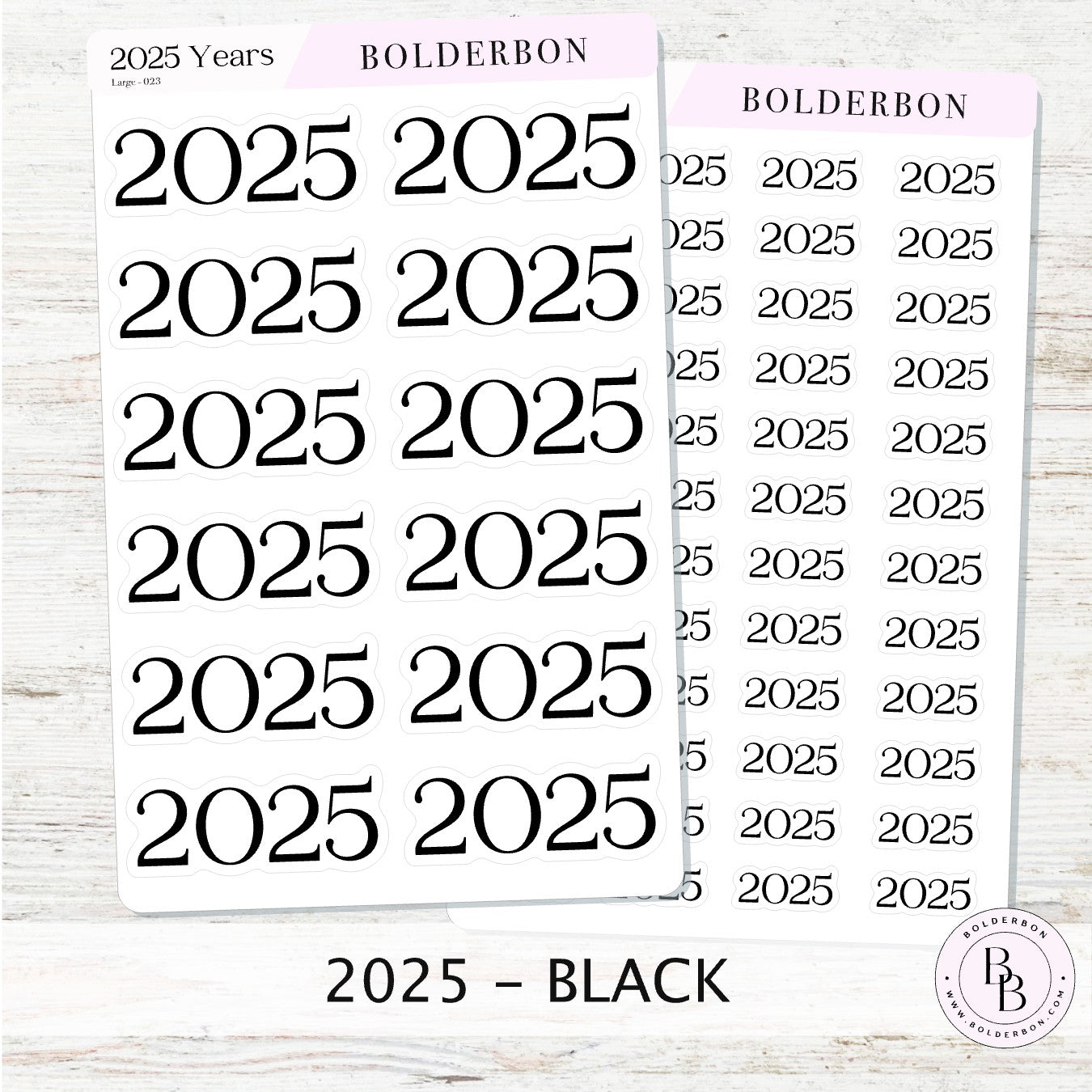 2025 YEAR - BLACK  || Script Planner Stickers