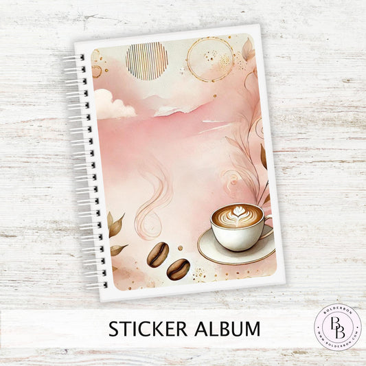 BEAN BLISS Reusable Sticker Album || 5x7 Reusable Coil Sticker Book, Gift for Coffee Lover