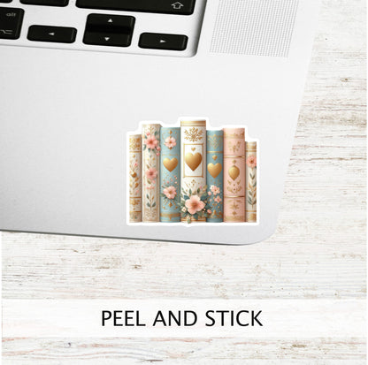 Vintage Floral Bookshelf Vinyl Sticker || Book Lover Vinyl Sticker, Unique Bookish Gift - Perfect for Planners, Journals, laptops and More!