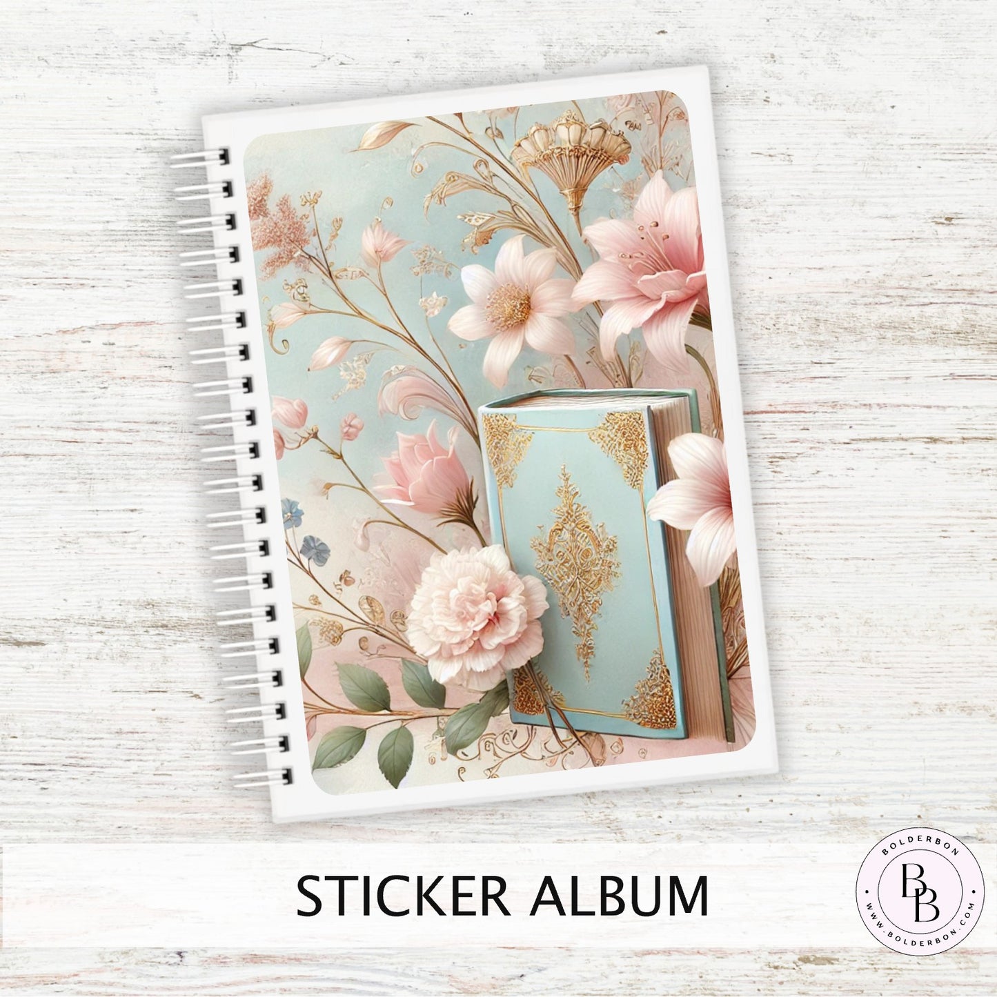 FLORAL BOOK Reusable Sticker Album || 5x7 Coil Bound Sticker Book, Perfect Gift for Book Lover