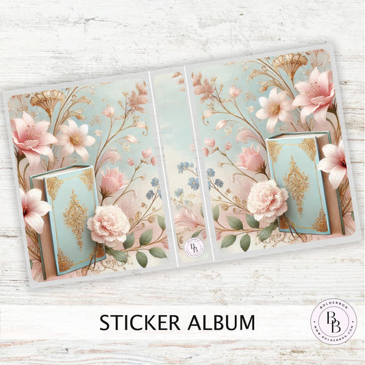 FLORAL BOOK Sticker Album || Elegant Sleeve Album, Book Lover Gift