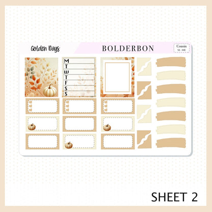 GOLDEN DAYS Hobonichi Cousin || Planner Sticker Kit