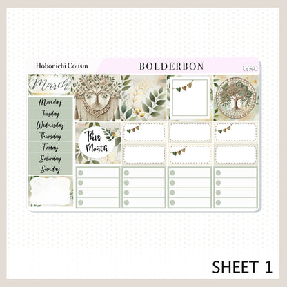 MARCH Hobonichi Cousin and A5 Day Free || Monthly Planner Sticker Kit