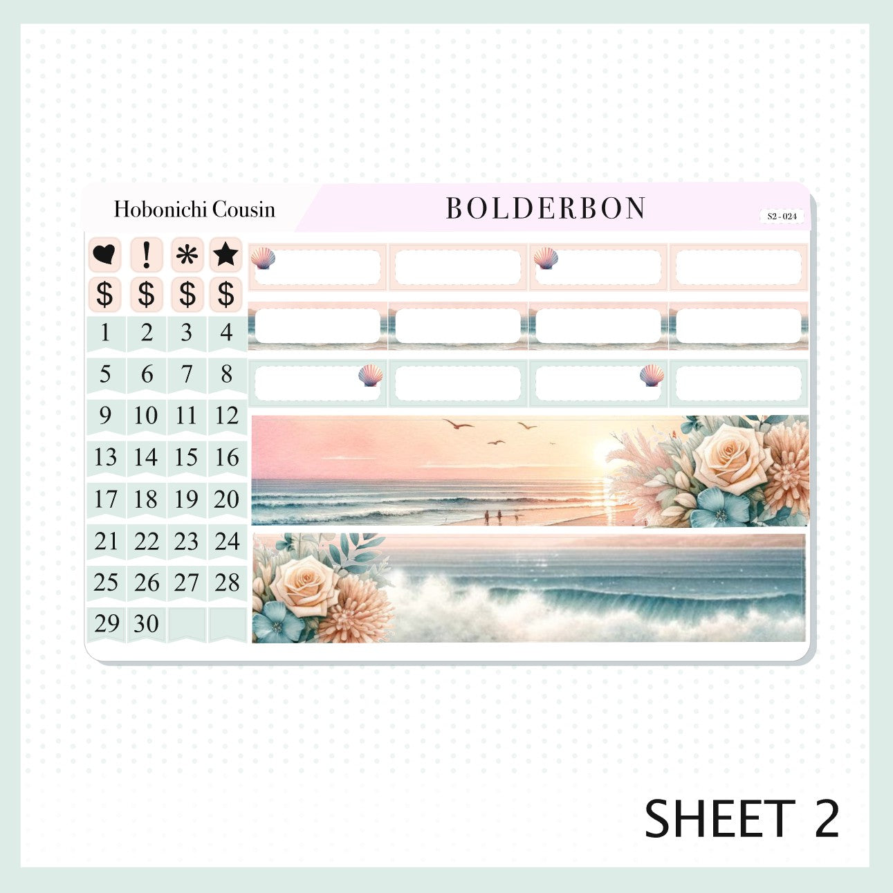 JUNE Hobonichi Cousin and A5 Day Free || Monthly Planner Sticker Kit