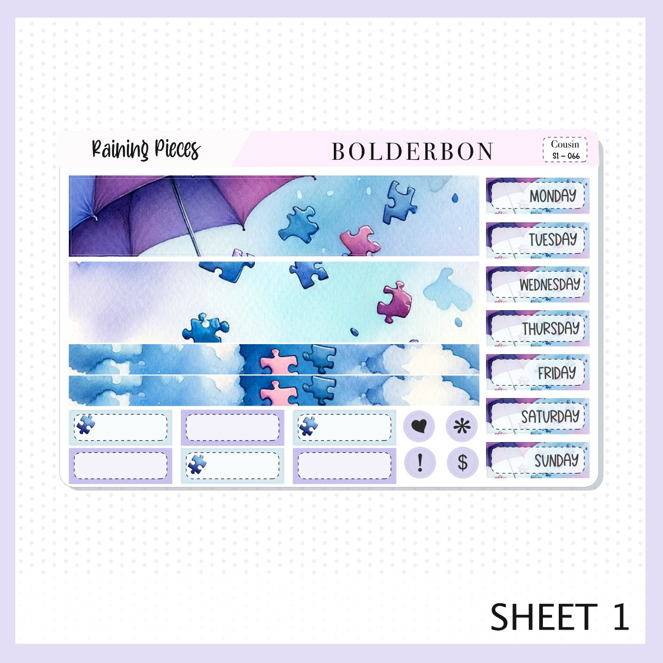 RAINING PIECES Hobonichi Cousin || Planner Sticker Kit