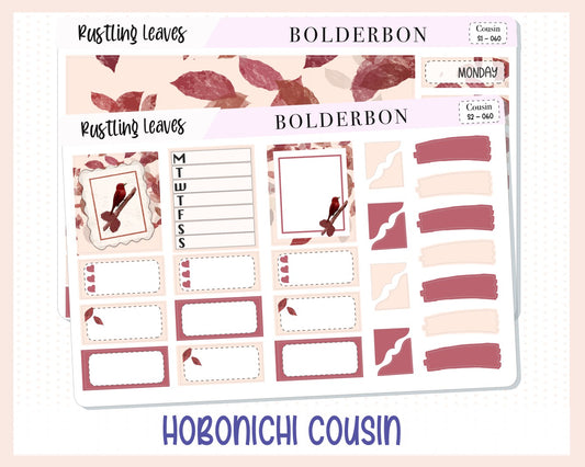 RUSTLING LEAVES Hobonichi Cousin || Weekly Planner Sticker Kit Hand Drawn