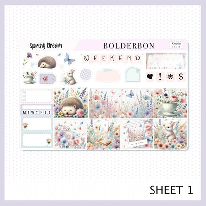 SPRING DREAM Hobonichi Cousin || Springtime, Pastel Aesthetic, A5 Planner Sticker Kit