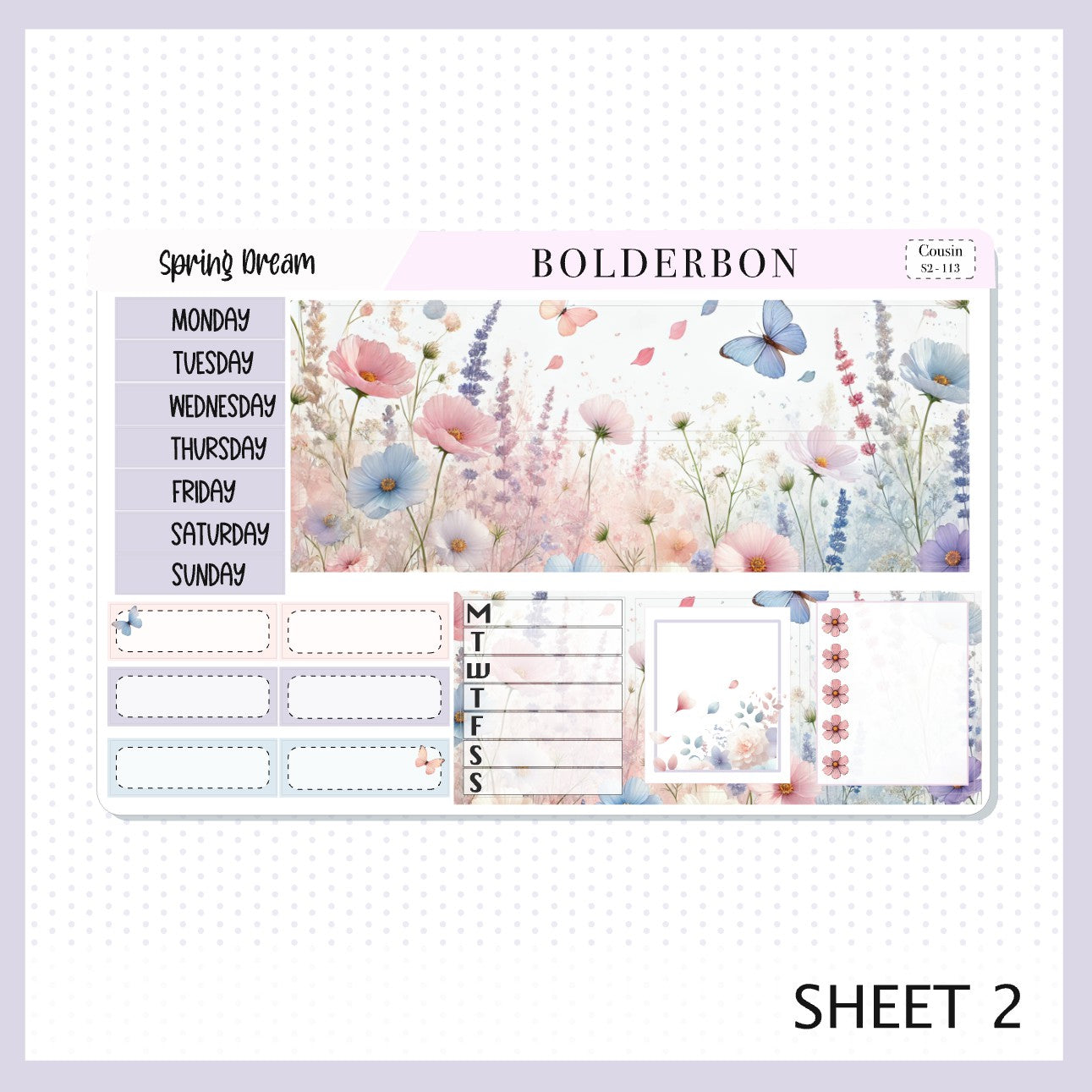 SPRING DREAM Hobonichi Cousin || Springtime, Pastel Aesthetic, A5 Planner Sticker Kit