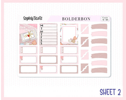 SOPHISTICATE Hobonichi Cousin || Weekly Planner Sticker Kit Hand Drawn, Valentine's, Love