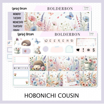 SPRING DREAM Hobonichi Cousin || Springtime, Pastel Aesthetic, A5 Planner Sticker Kit