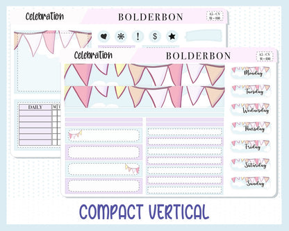 CELEBRATION || A5 Compact Vertical Planner Sticker Kit