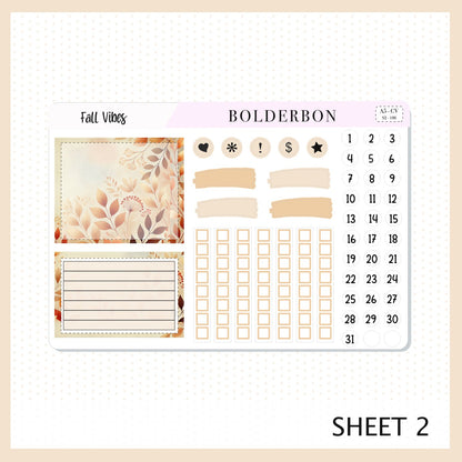 FALL VIBES "A5 Compact Vertical" || Planner Sticker Kit