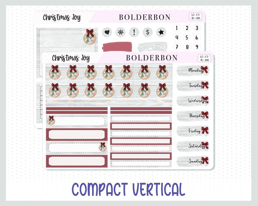 CHRISTMAS JOY "Compact Vertical" || A5 Planner Sticker Kit