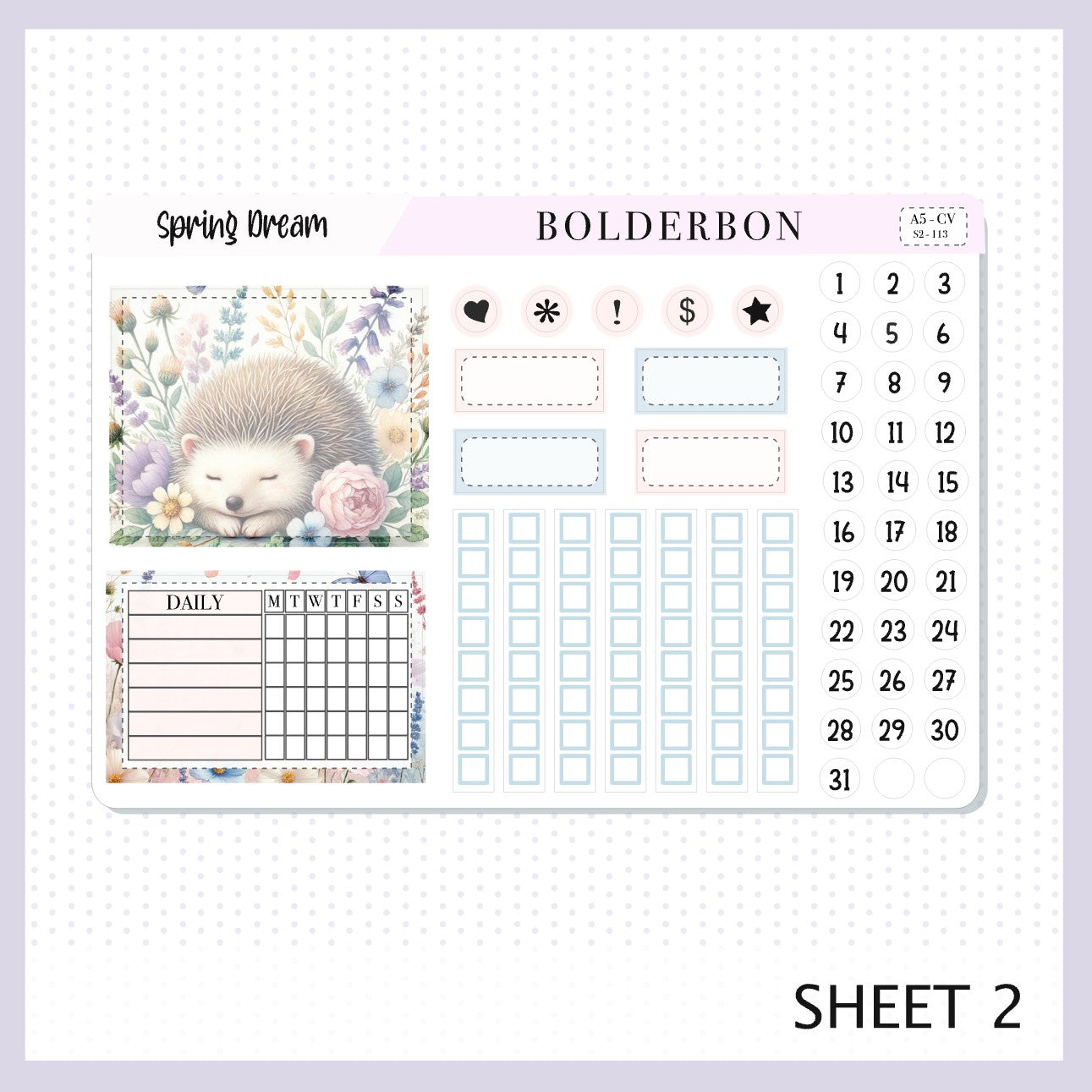 SPRING DREAM "A5 Compact Vertical" || Planner Sticker Kit