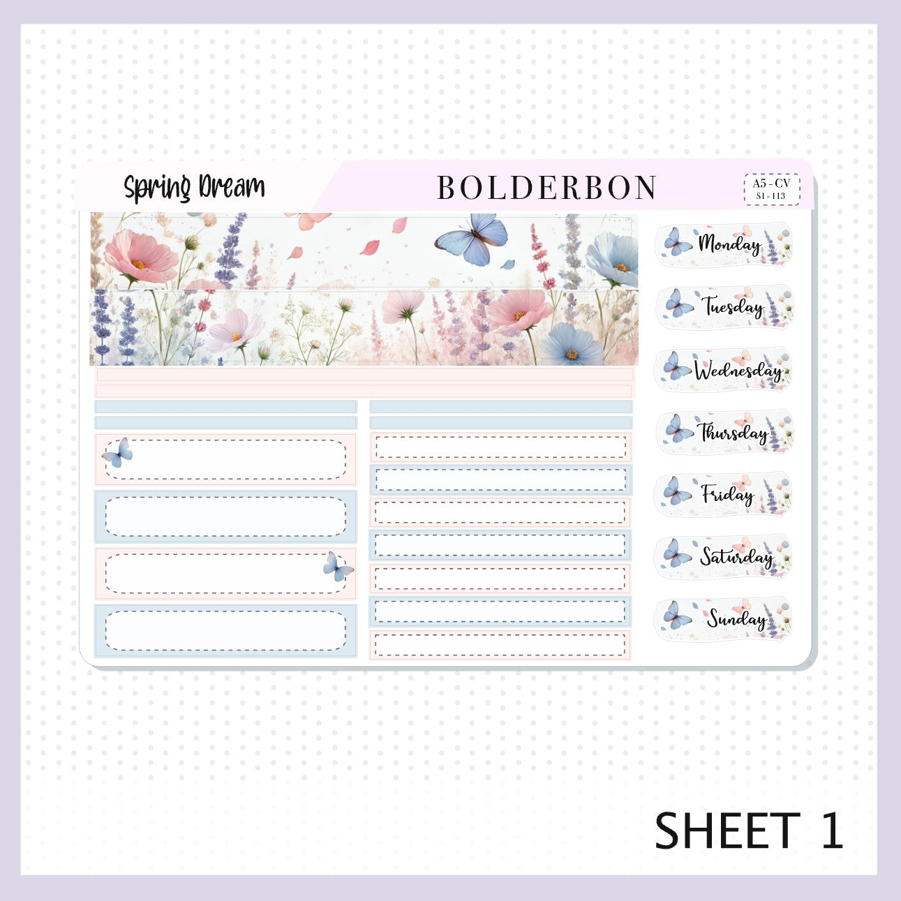 SPRING DREAM "A5 Compact Vertical" || Planner Sticker Kit