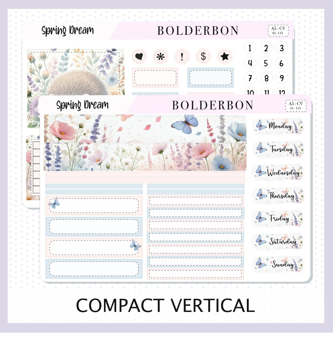 SPRING DREAM "A5 Compact Vertical" || Planner Sticker Kit