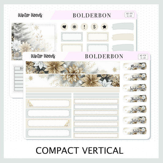 WINTER WOODS  "A5 Compact Vertical" || Planner Sticker Kit