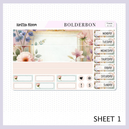 WRITTEN BLOOM Hobonichi Cousin || Springtime, Pastel Aesthetic, A5 Planner Sticker Kit