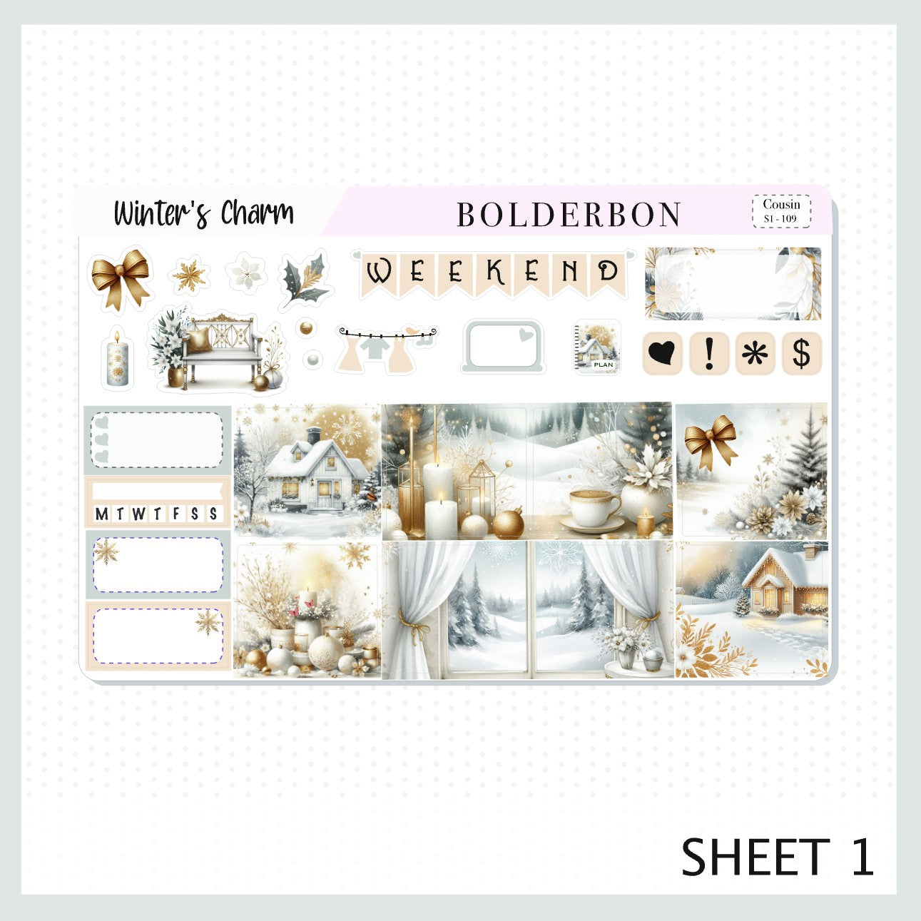 WINTER'S CHARM Hobonichi Cousin || Planner Sticker Kit